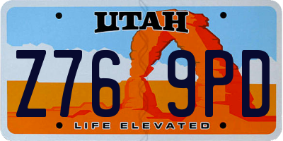 UT license plate Z769PD