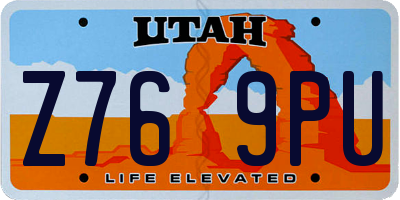 UT license plate Z769PU