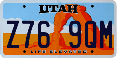 UT license plate Z769QM