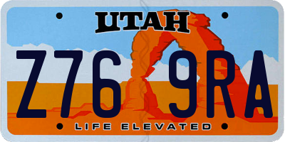 UT license plate Z769RA