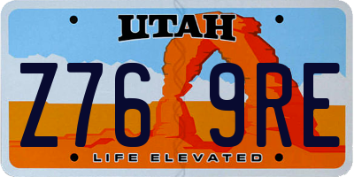 UT license plate Z769RE