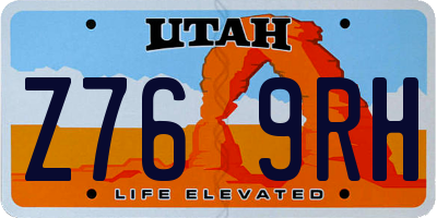 UT license plate Z769RH