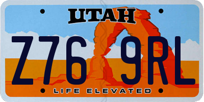 UT license plate Z769RL