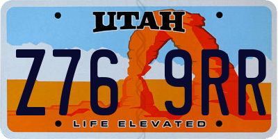 UT license plate Z769RR