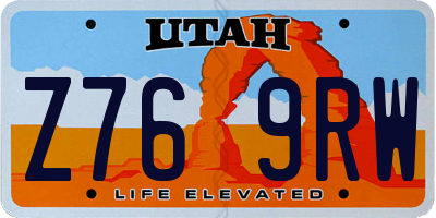 UT license plate Z769RW