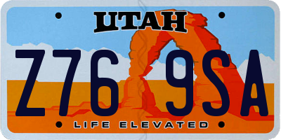 UT license plate Z769SA