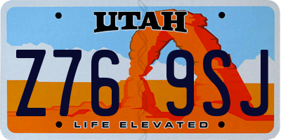 UT license plate Z769SJ