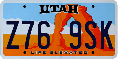 UT license plate Z769SK