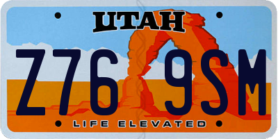 UT license plate Z769SM