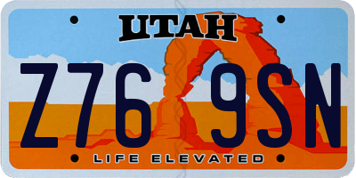 UT license plate Z769SN