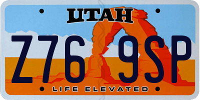 UT license plate Z769SP