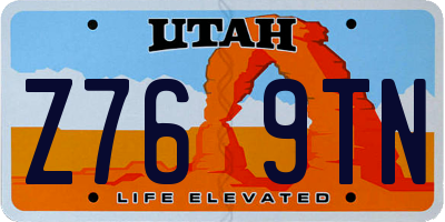 UT license plate Z769TN