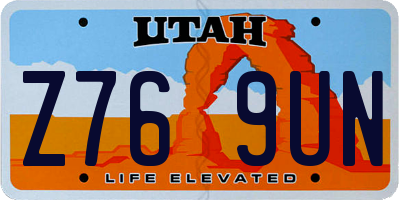 UT license plate Z769UN