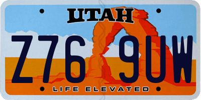 UT license plate Z769UW