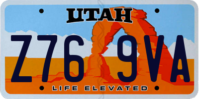 UT license plate Z769VA
