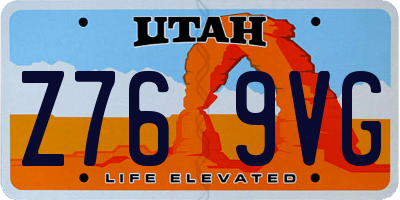 UT license plate Z769VG