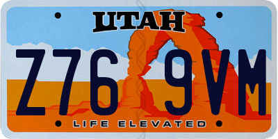 UT license plate Z769VM