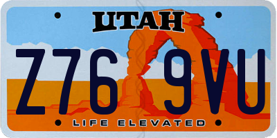 UT license plate Z769VU