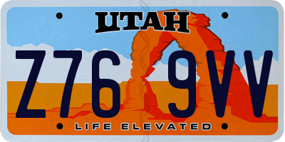 UT license plate Z769VV