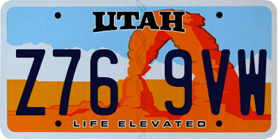 UT license plate Z769VW