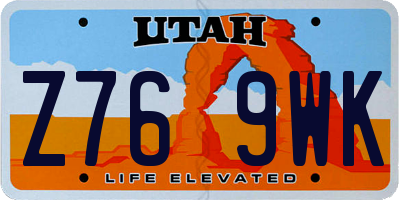 UT license plate Z769WK