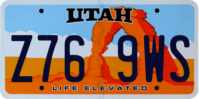 UT license plate Z769WS