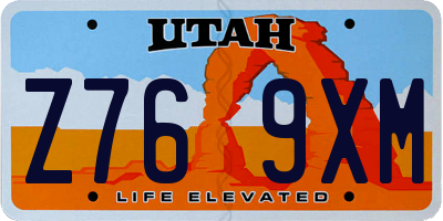 UT license plate Z769XM