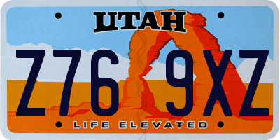 UT license plate Z769XZ