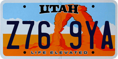 UT license plate Z769YA