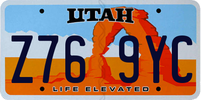 UT license plate Z769YC