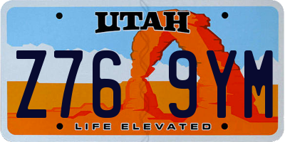UT license plate Z769YM