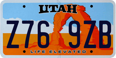UT license plate Z769ZB