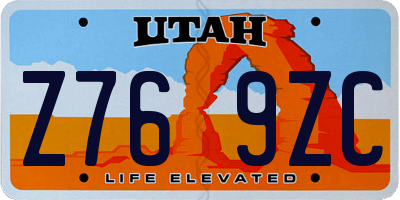 UT license plate Z769ZC