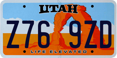 UT license plate Z769ZD