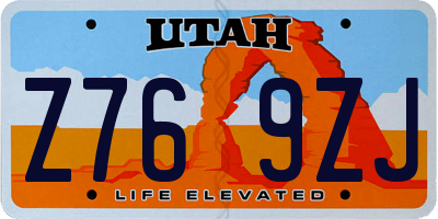UT license plate Z769ZJ