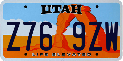 UT license plate Z769ZW