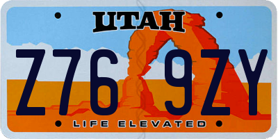 UT license plate Z769ZY