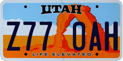 UT license plate Z770AH