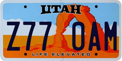 UT license plate Z770AM