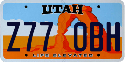 UT license plate Z770BH