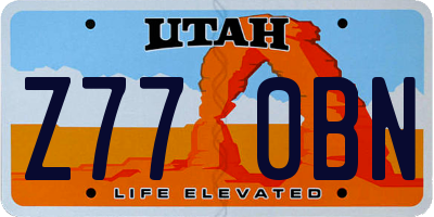 UT license plate Z770BN
