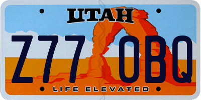 UT license plate Z770BQ
