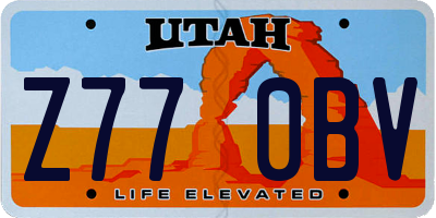 UT license plate Z770BV