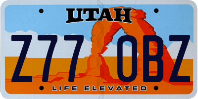 UT license plate Z770BZ