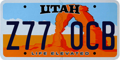 UT license plate Z770CB