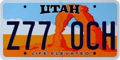 UT license plate Z770CH