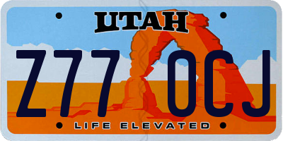 UT license plate Z770CJ