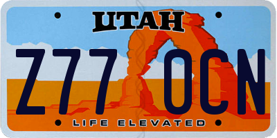 UT license plate Z770CN