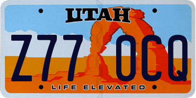 UT license plate Z770CQ