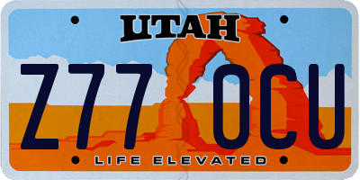 UT license plate Z770CU